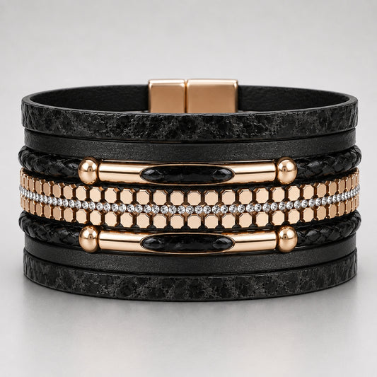 Juliana Black Magnetic Clasp Bracelet